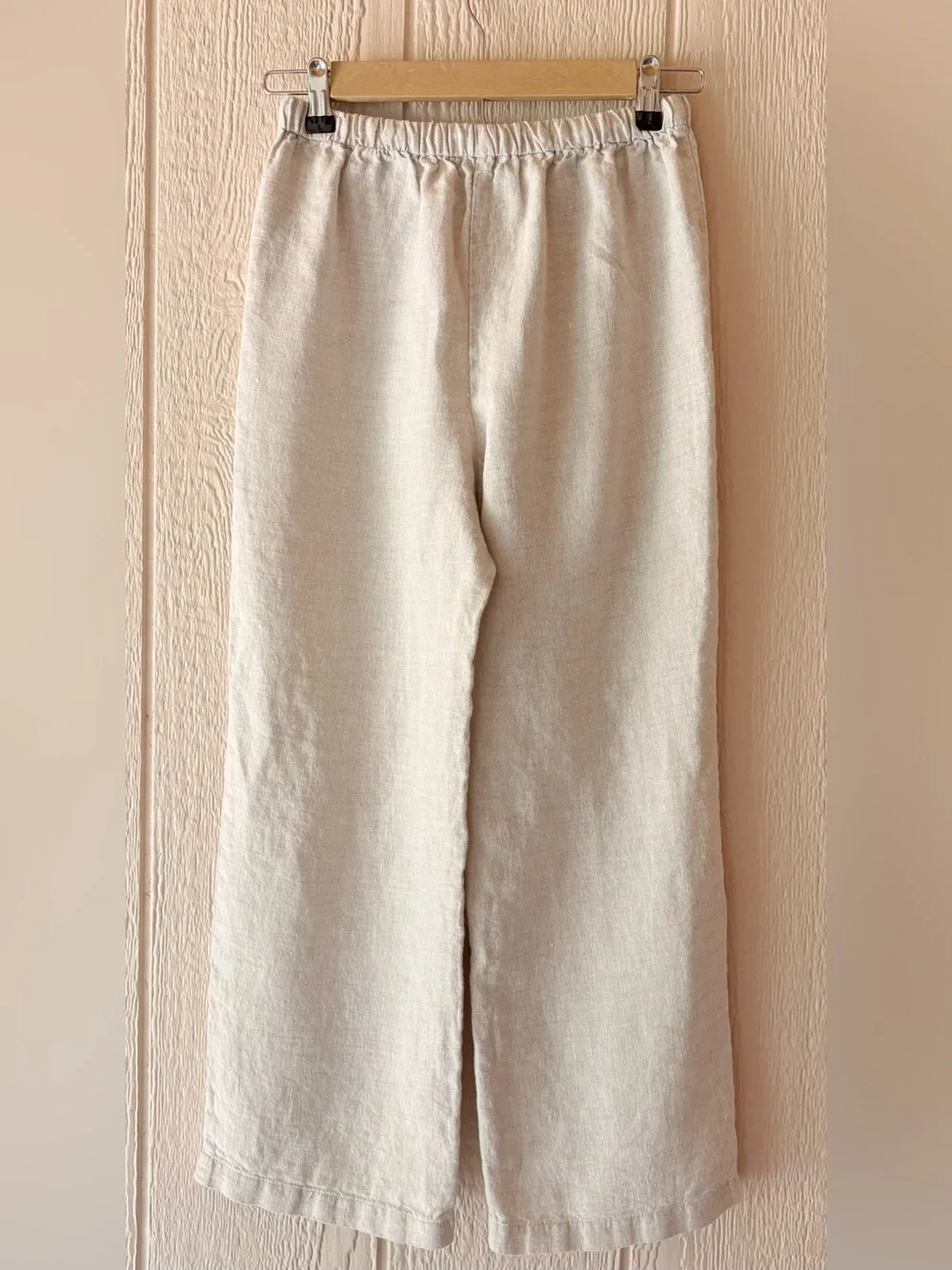 Reformation Linen Wide Leg Pants XS Petite Natural Ivory